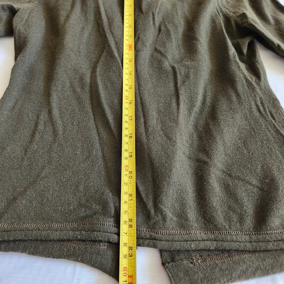 Lafayette 148 Cardigan Womens S Olive Green Wool Asymmetrical Button Up Designer - Picture 12 of 14